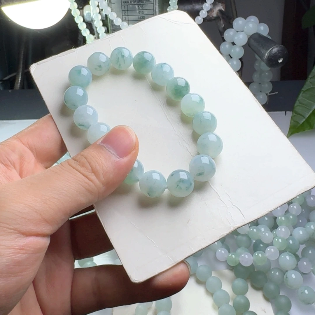 定制翡翠未镶嵌卡12.5手串