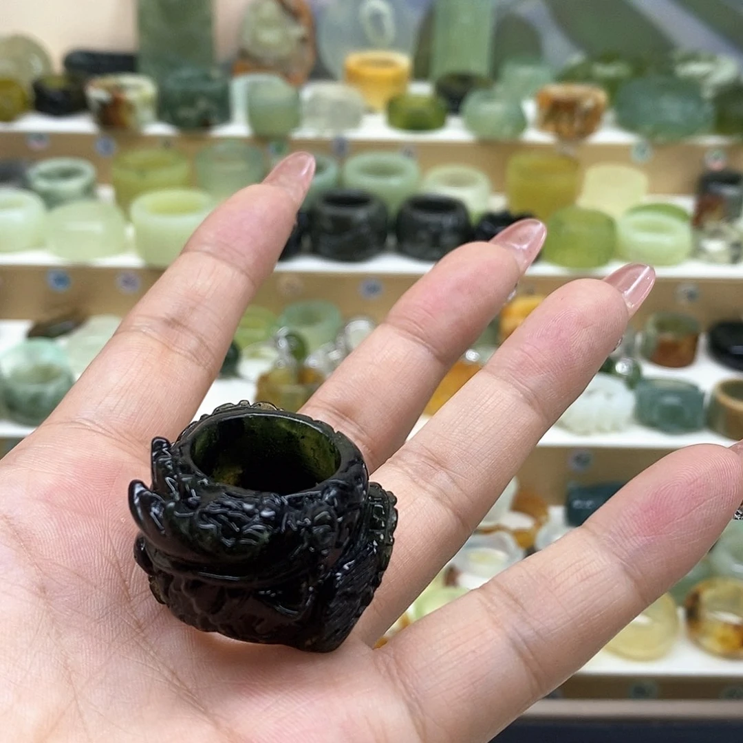 金***光岫玉未镶嵌天然玉石戒指
