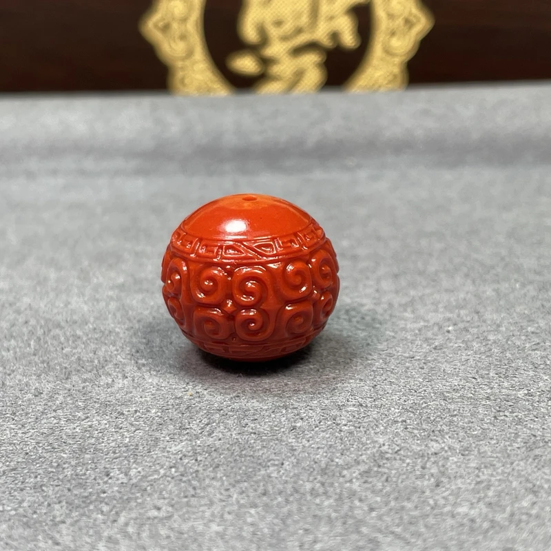 2800精工圆珠回纹珠顶珠腰珠配珠手串配珠文玩配珠红色手工雕刻