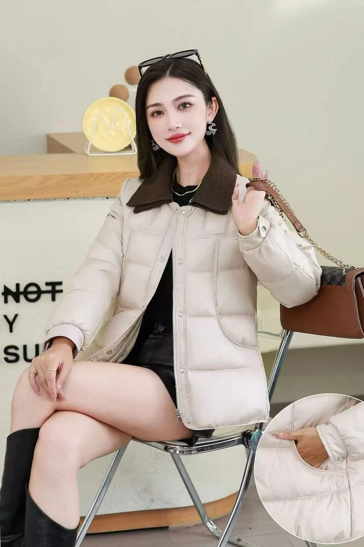 冬季新款高档保暖小方领羽绒时尚小棉衣外套女士羽绒服#