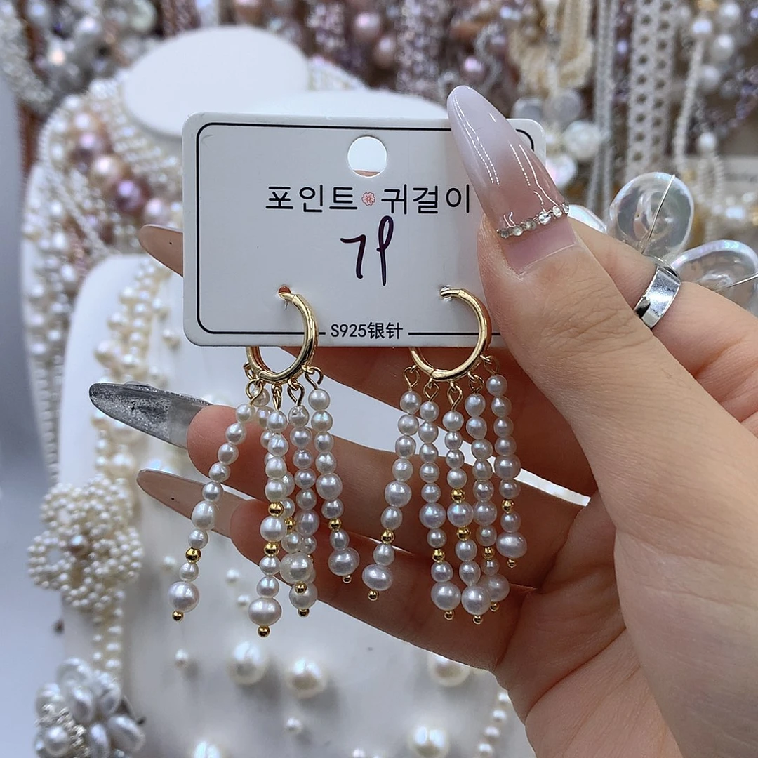 项链耳饰银S925镶嵌淡水珍珠