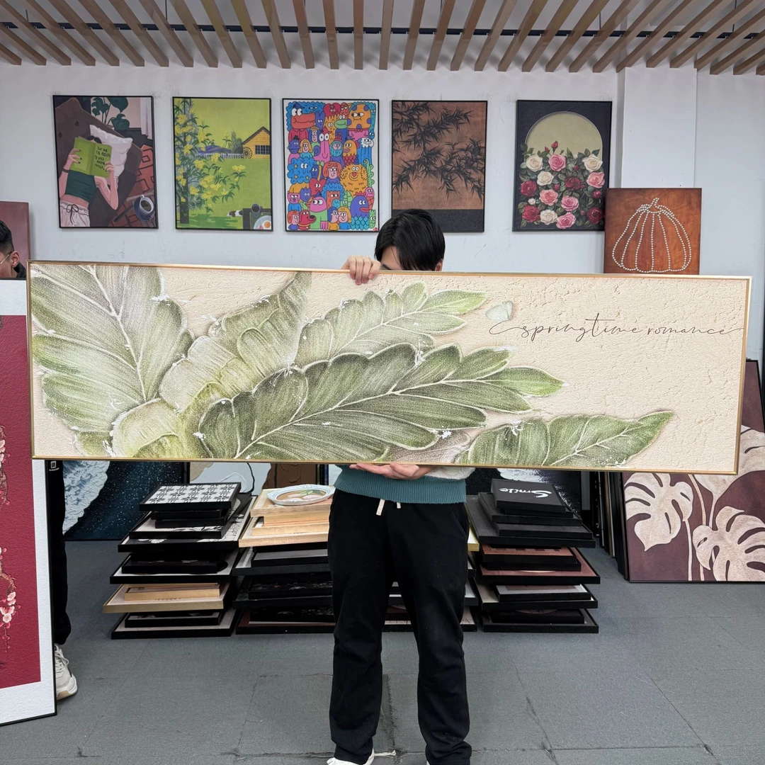 砂岩奶油风卧室挂画抽象家大业大北欧温馨主卧床头挂画50180