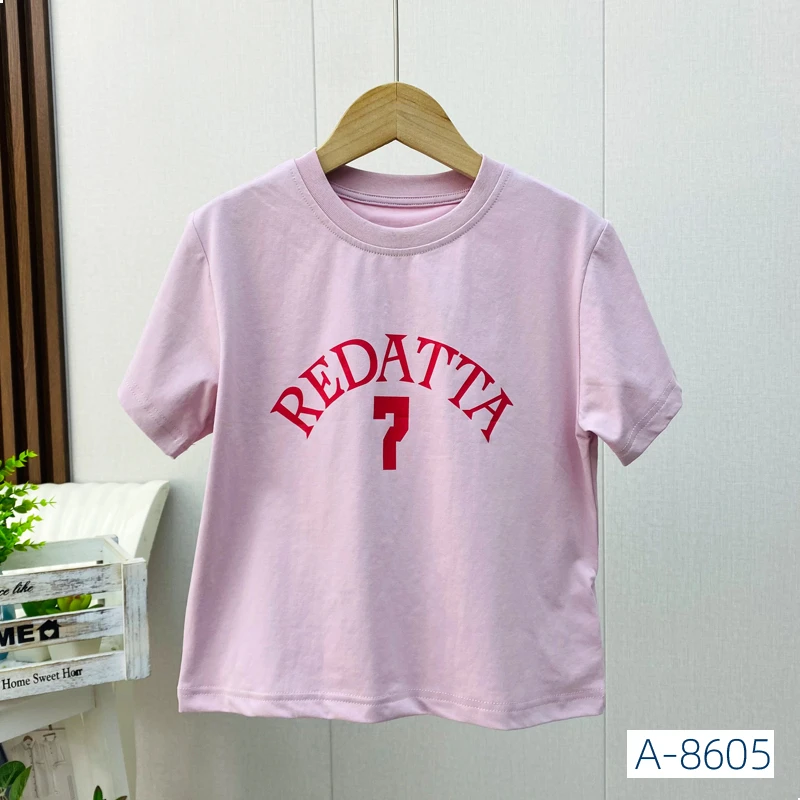 中小童圆领字母休闲风百搭薄款夏季短袖