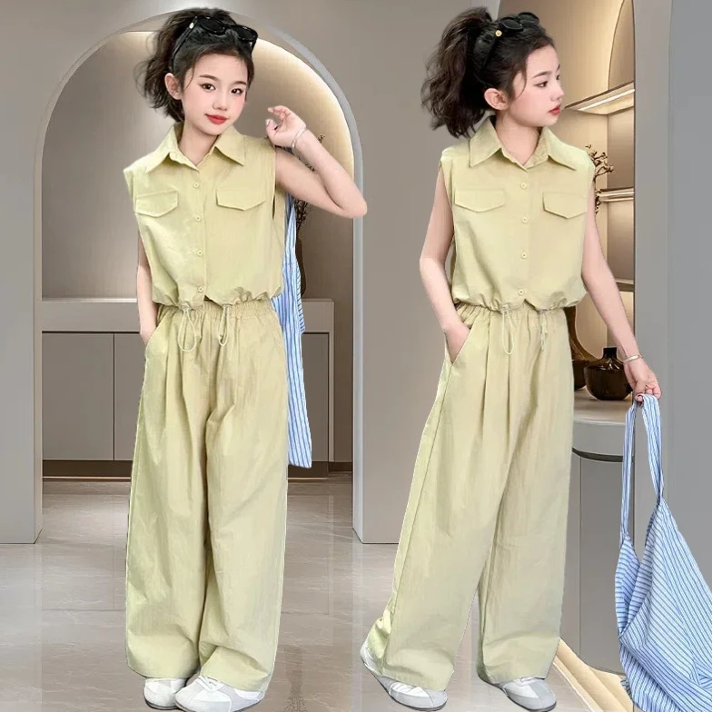 12岁女童洋气夏装韩范短袖两件套大童韩版夏季服装小公主打扮套装