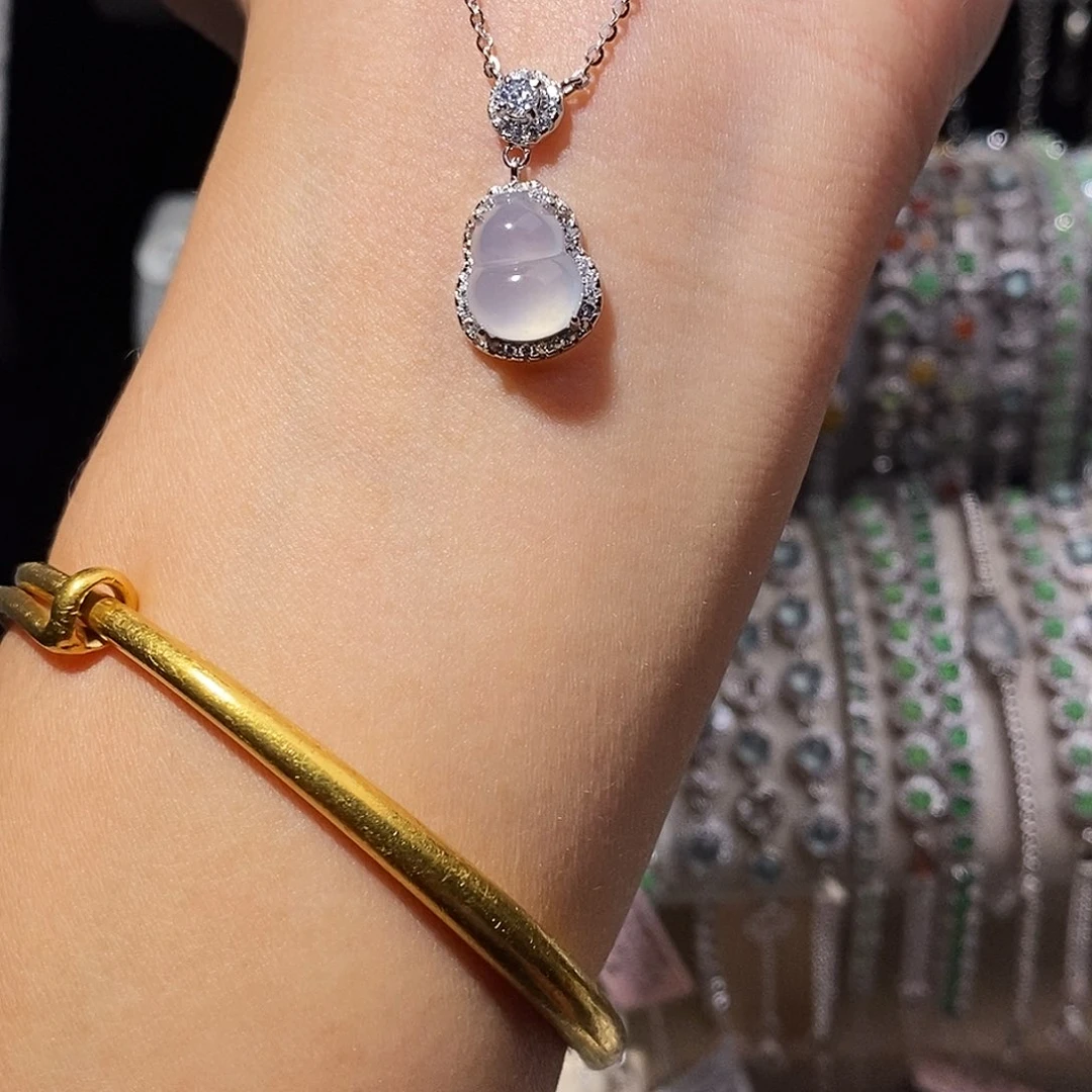 翡翠银S925镶嵌颈饰