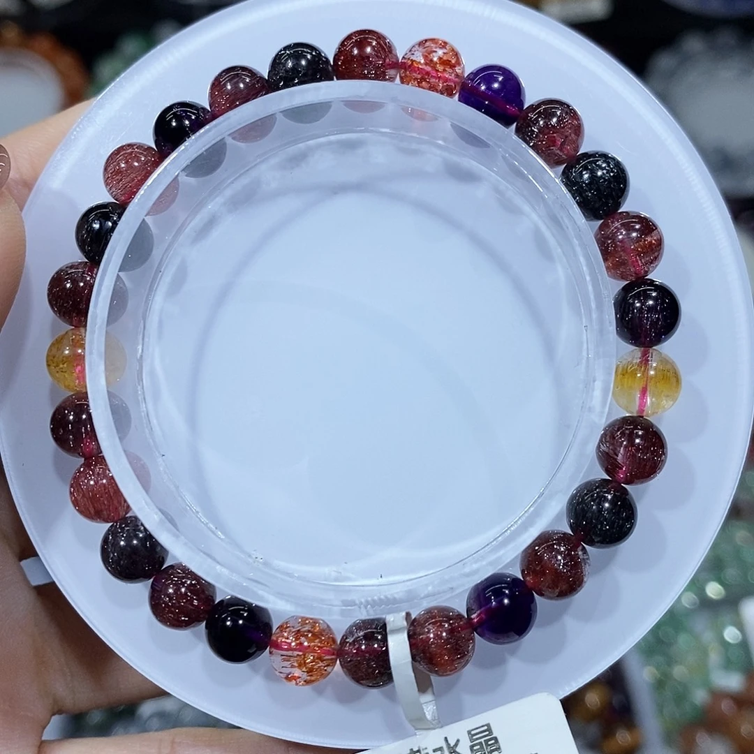 水晶未镶嵌手串黑加仑6