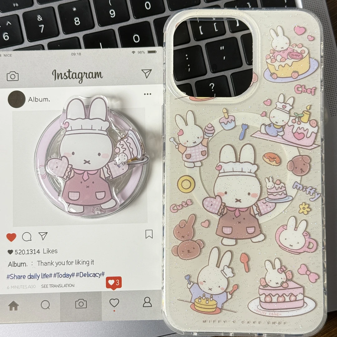 磁吸包相机键烘培米菲兔适用苹果16手机壳创意卡通防摔创意可爱