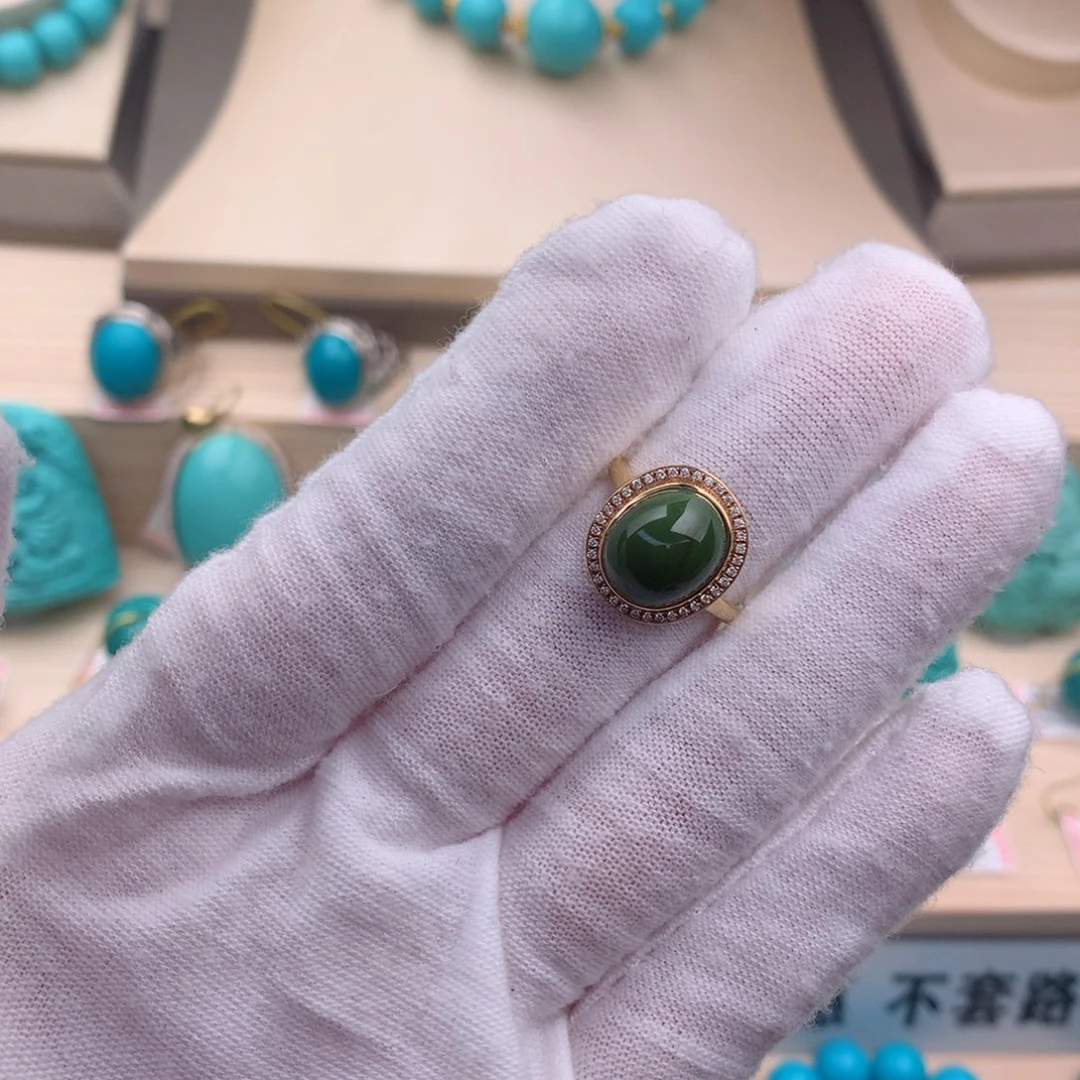 绿松石珠宝奇石18K金镶嵌