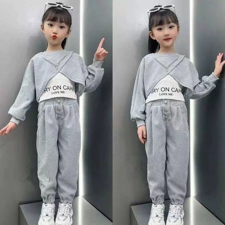 女童装女宝宝时髦洋气春秋装炸街小香风网红韩范潮服三件套装早秋