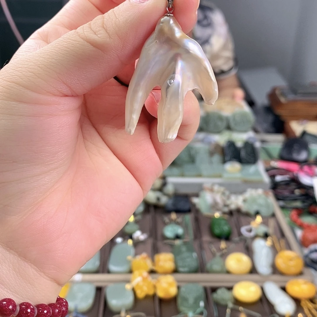 淡水珍珠银S925镶嵌颈饰