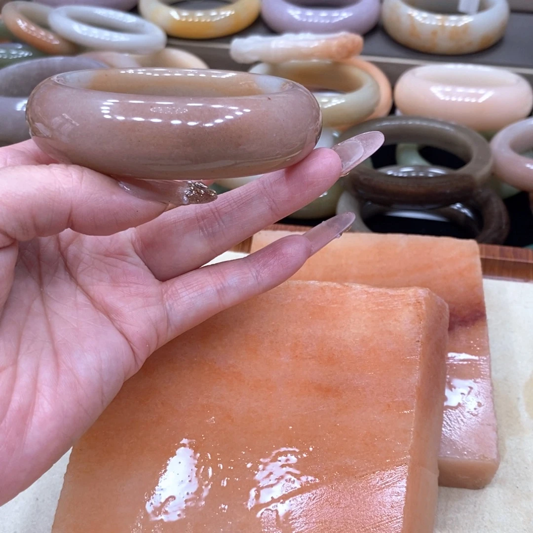 夢***影石英质玉未镶嵌手镯