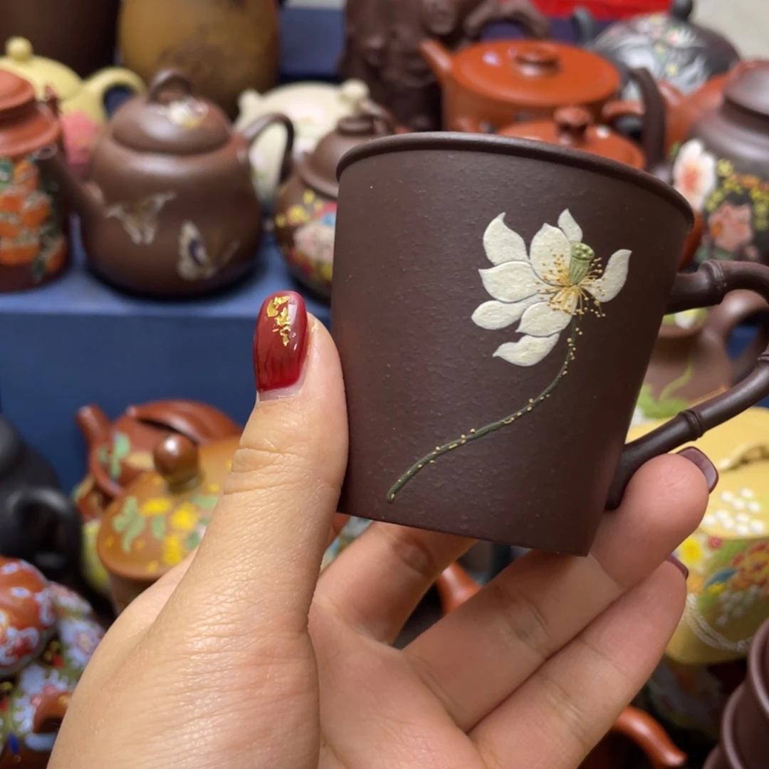 茶杯红泥紫砂主人杯100cc