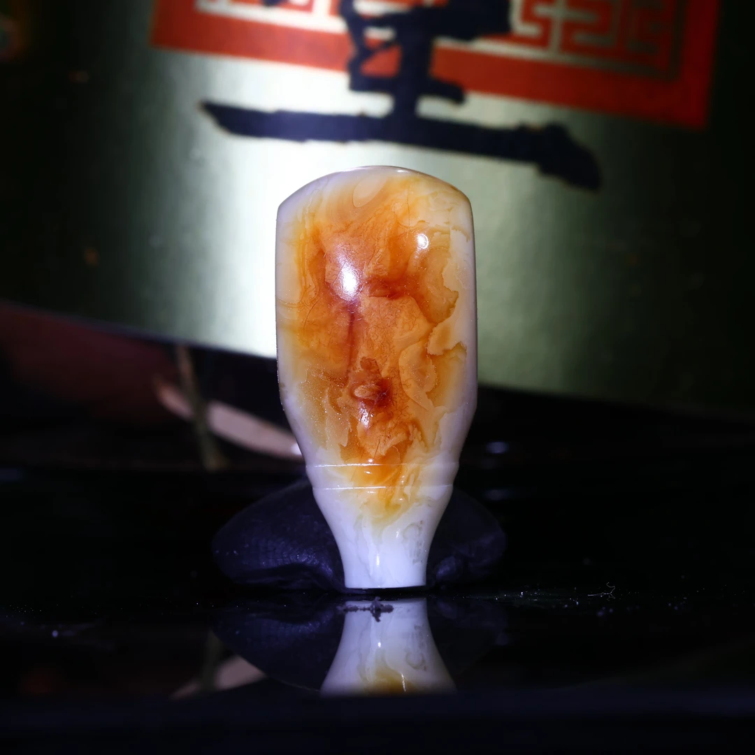 11m蜜蜡三通佛头天然原矿一物一图沁色妖花浓蜡三通蜜蜡配饰A471