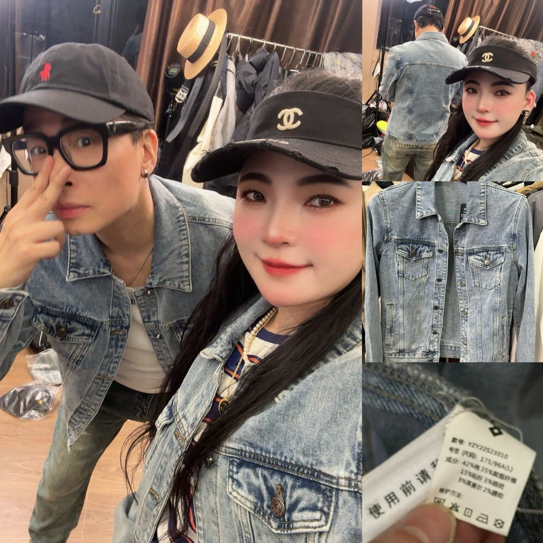 33535-韩式外套潮流秋季水洗牛仔外套翻领蓝色宽松型夹克做旧