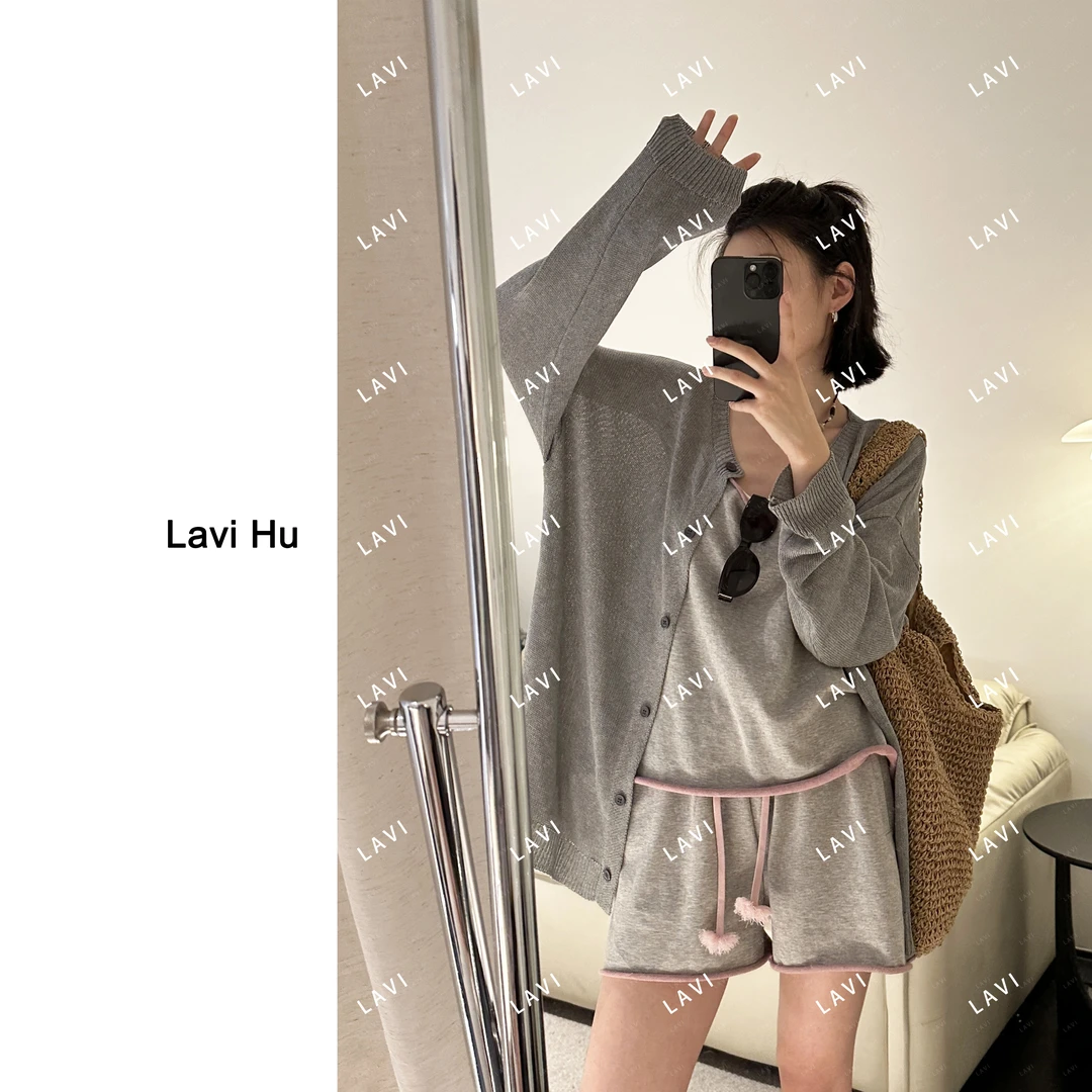 海盈灰 时尚百搭气质设计师针织衫2510