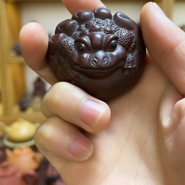 茶宠紫砂紫砂金蟾茶宠摆件