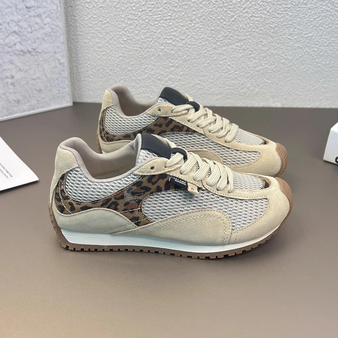 网红爆款复古阿甘鞋休闲运动鞋华夫鞋春秋新款真皮网面透气德训鞋