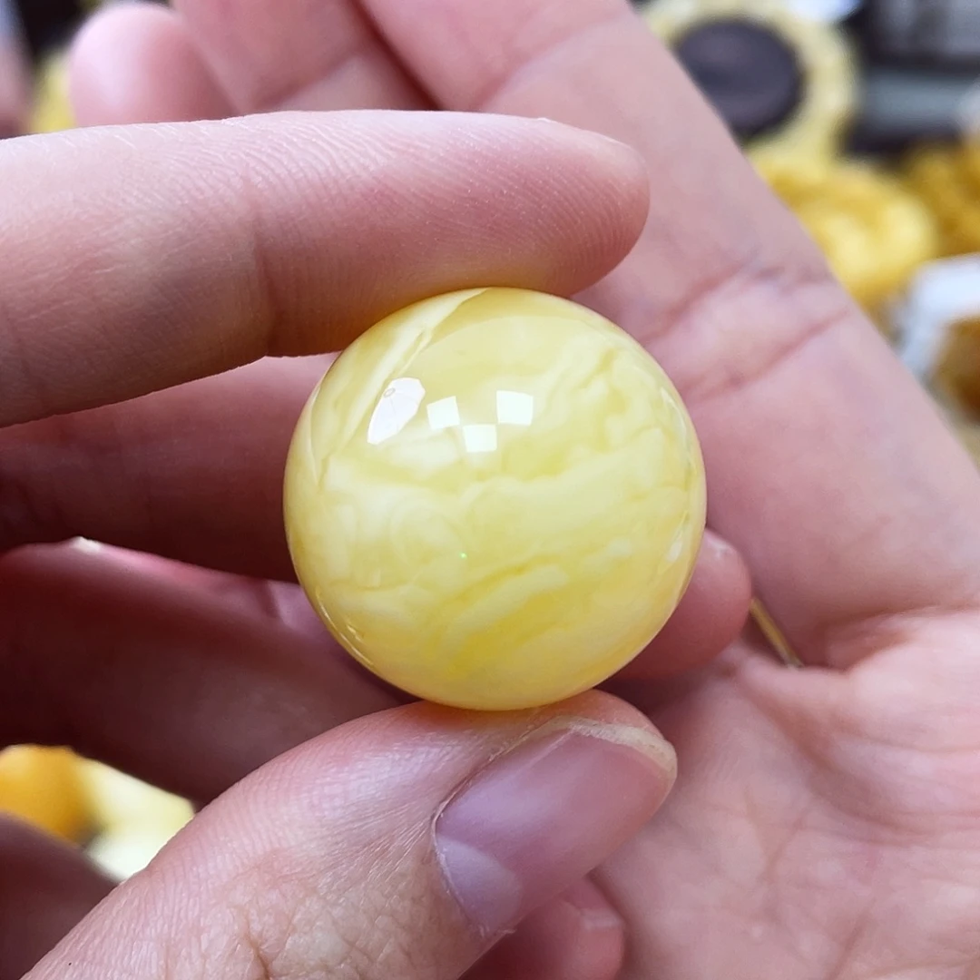 裸石琥珀未镶嵌22.8mm浓蜡妖花