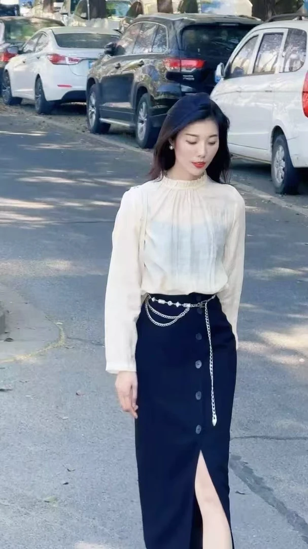 330186木耳领衬衣