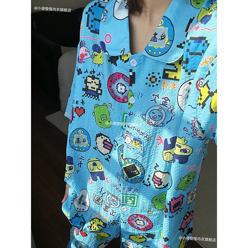 BlueType*拓麻歌子夏季短袖卡通睡衣女套装网红爆款日系ins家居服