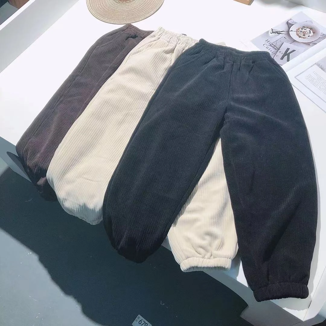 A81大童加绒条绒后面笑脸休闲裤6806（26-30）