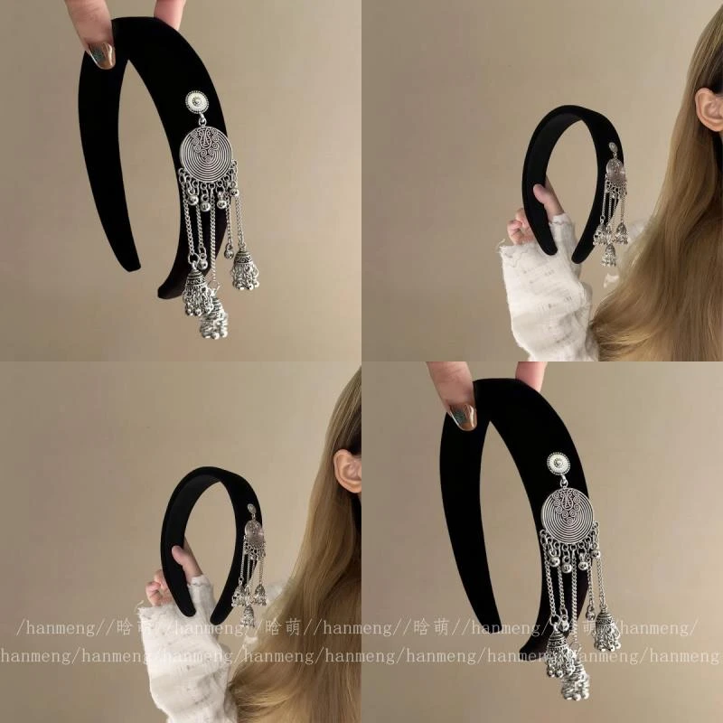 千户苗寨~新中式流苏发箍!国风感2025新款高颅顶头箍发饰发卡