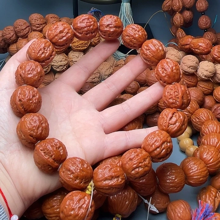 星***文玩核桃手串水晶八楞