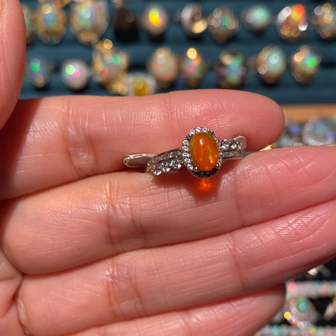 欧泊银S925镶嵌戒指