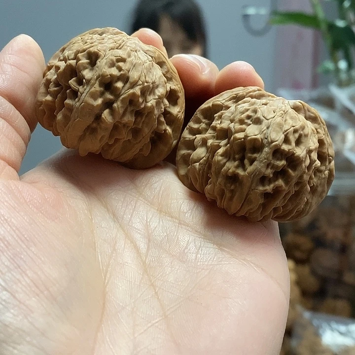 把件文玩核桃44四座楼红皮