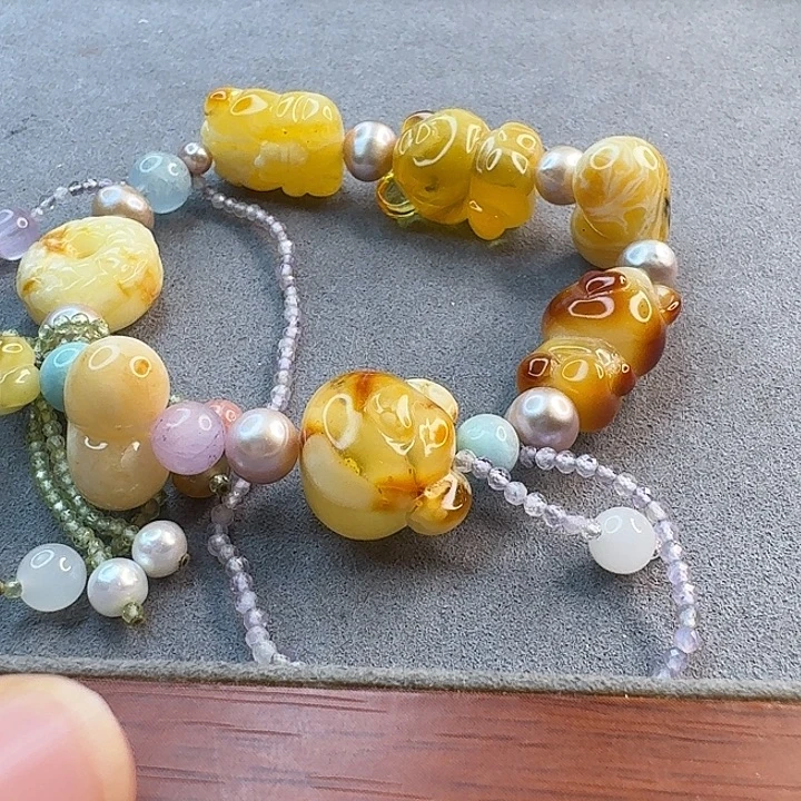 琥珀未镶嵌手链琥珀手串