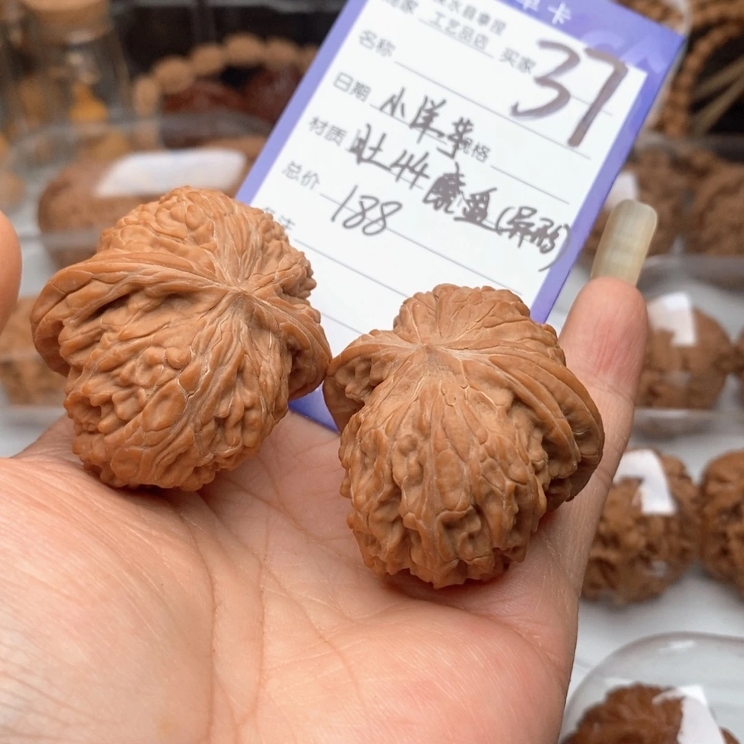 ****芋文玩核桃把件磨盘法螺