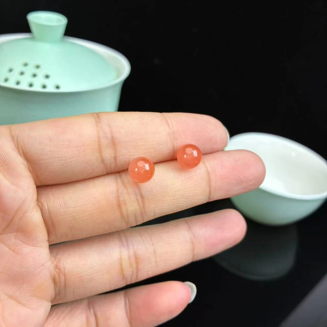 南红圆珠耳钉【小北质检】ZJH916Z65多样性发一