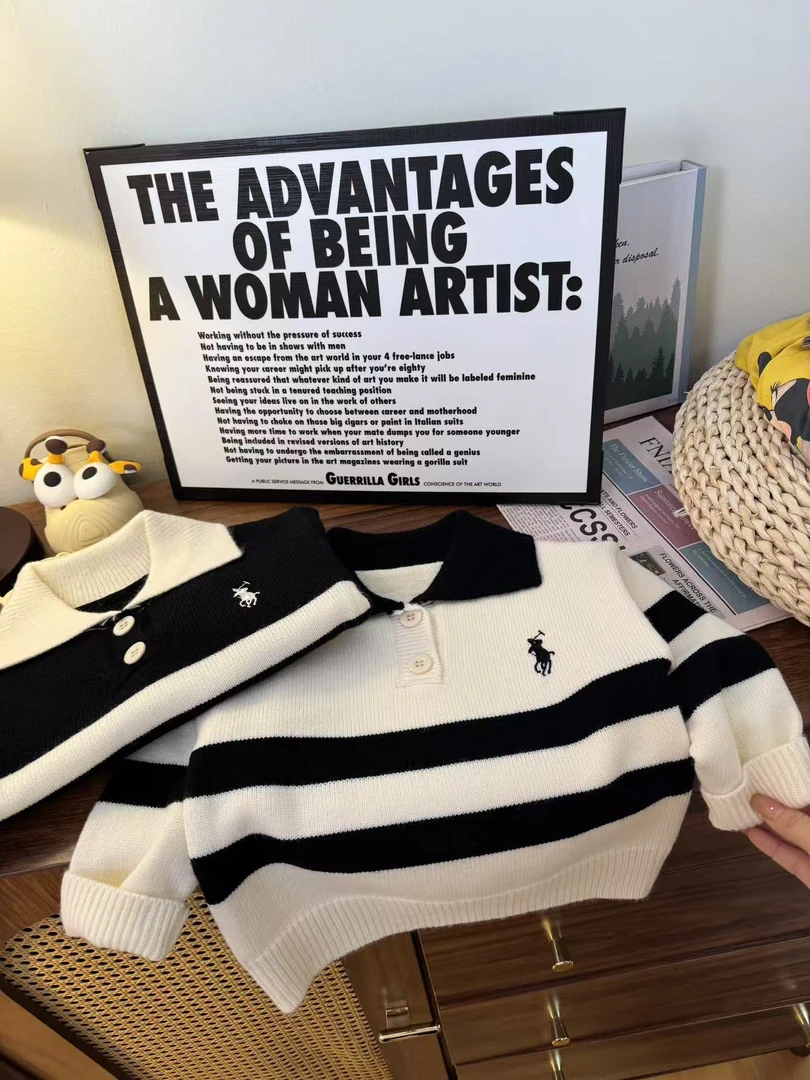 【清货】儿童秋冬季韩版针织休闲百搭Polo长袖时尚男童翻领毛衣撞色