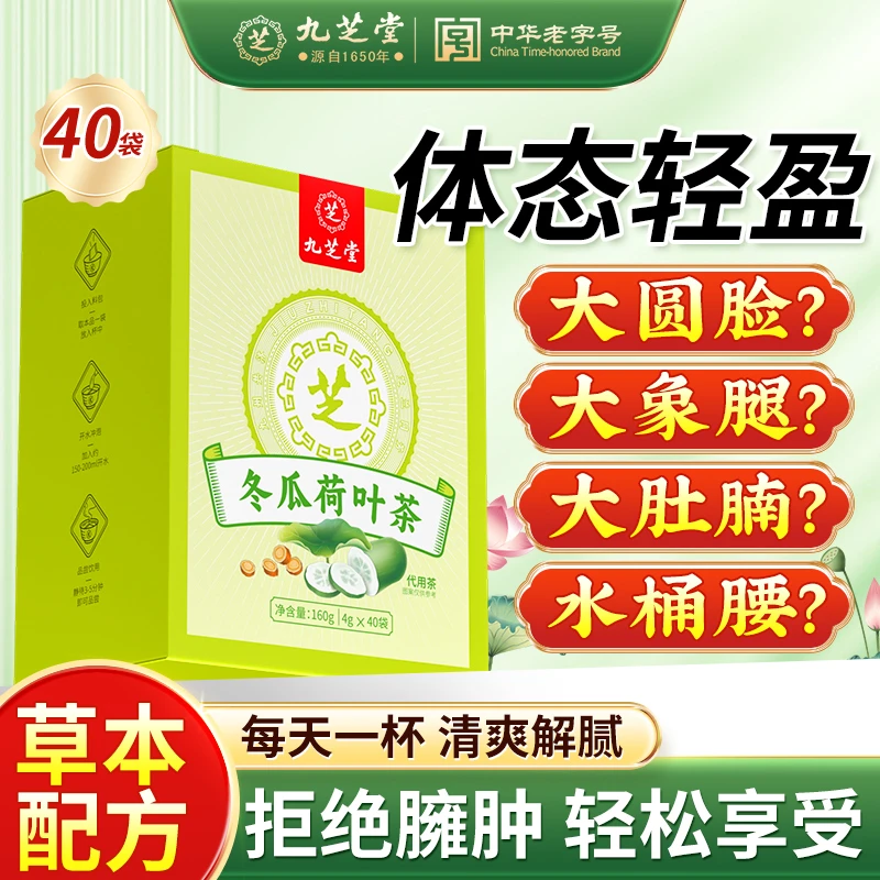 九芝堂【品牌】浓郁冬瓜荷叶茶营养原材养生茶干净卫生冲泡茶包