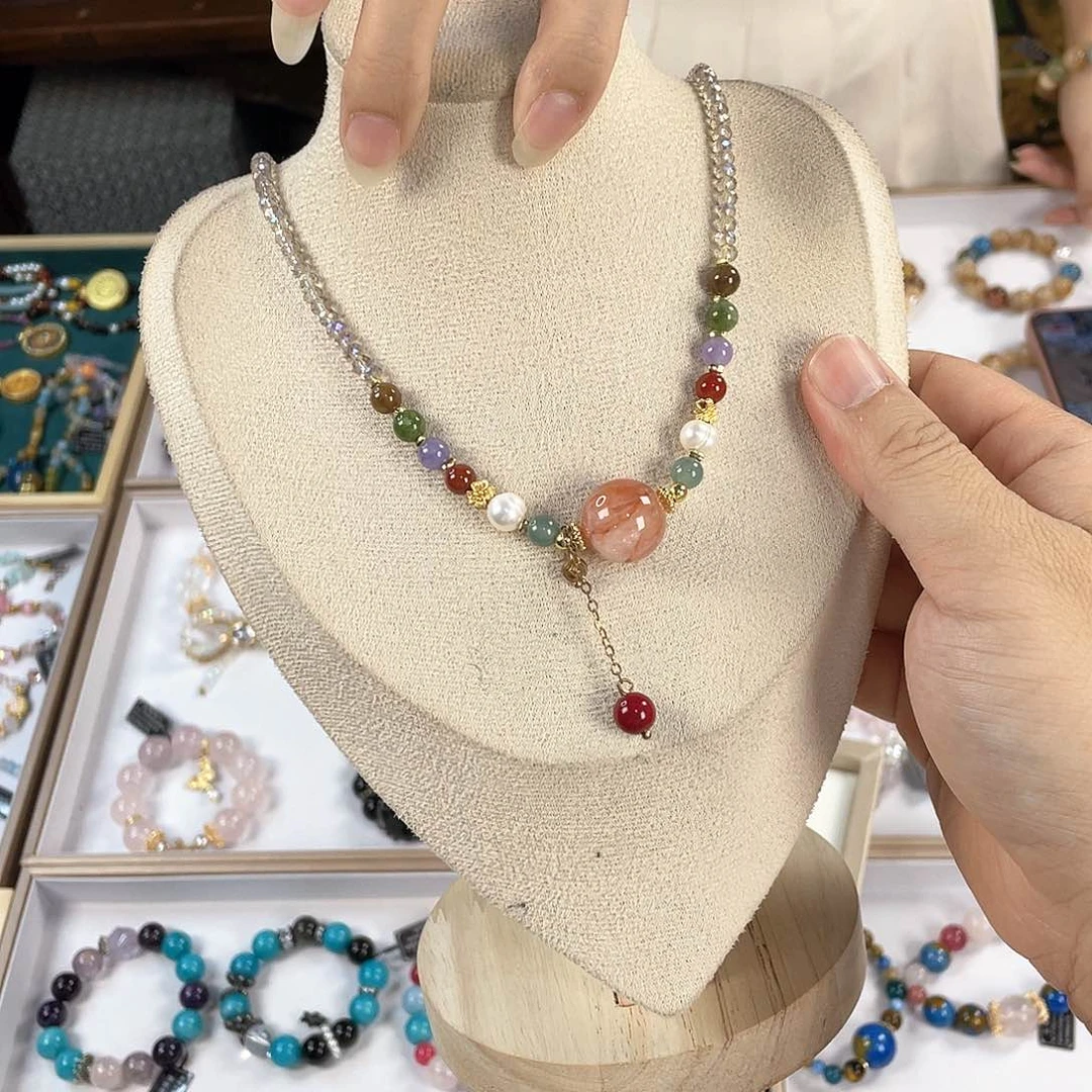 水晶手链银S925镀金镶嵌