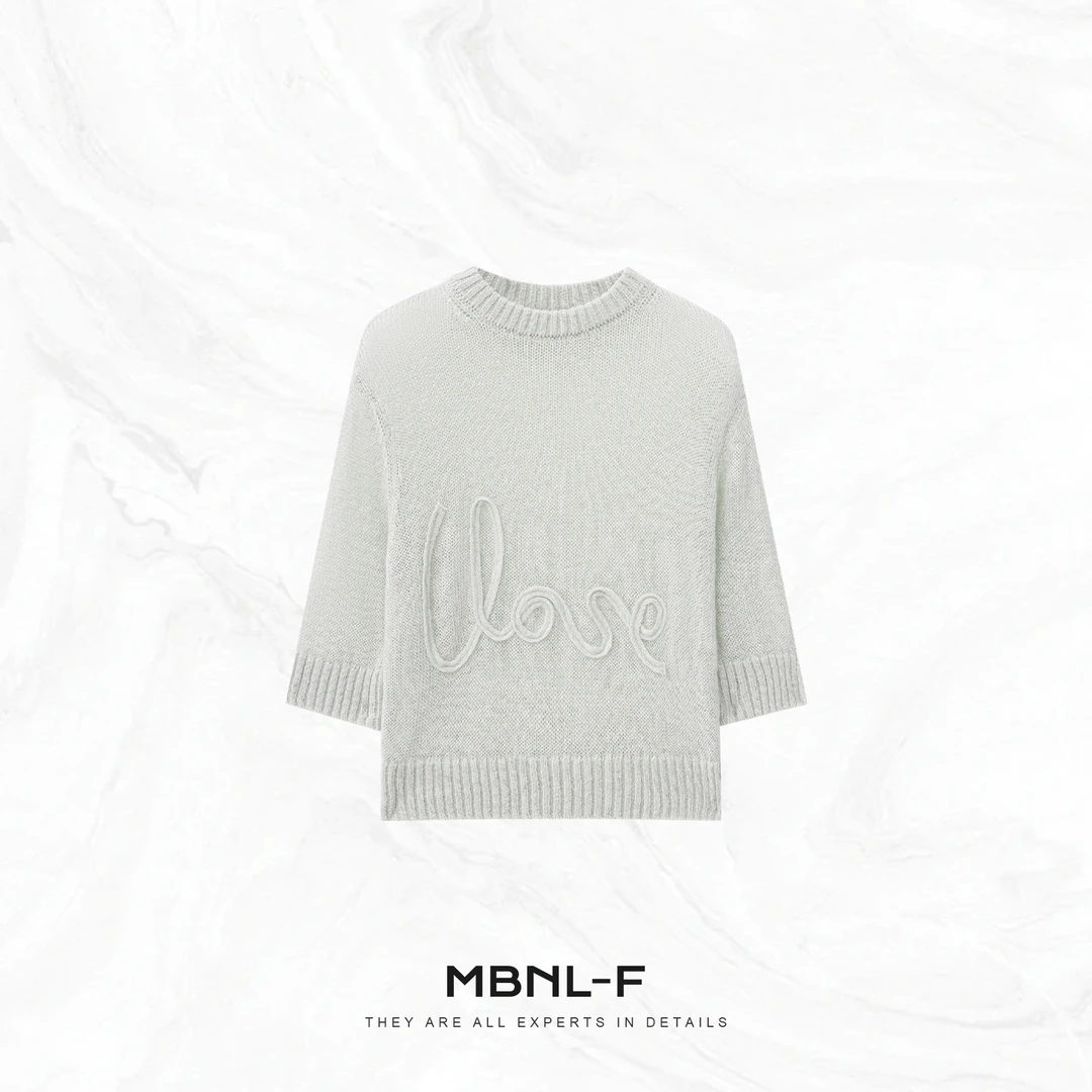 MBNL-F"尼斯毛衣“ 蚕丝马海毛羊毛定织立体字母毛衣 秦磊TH-MY118