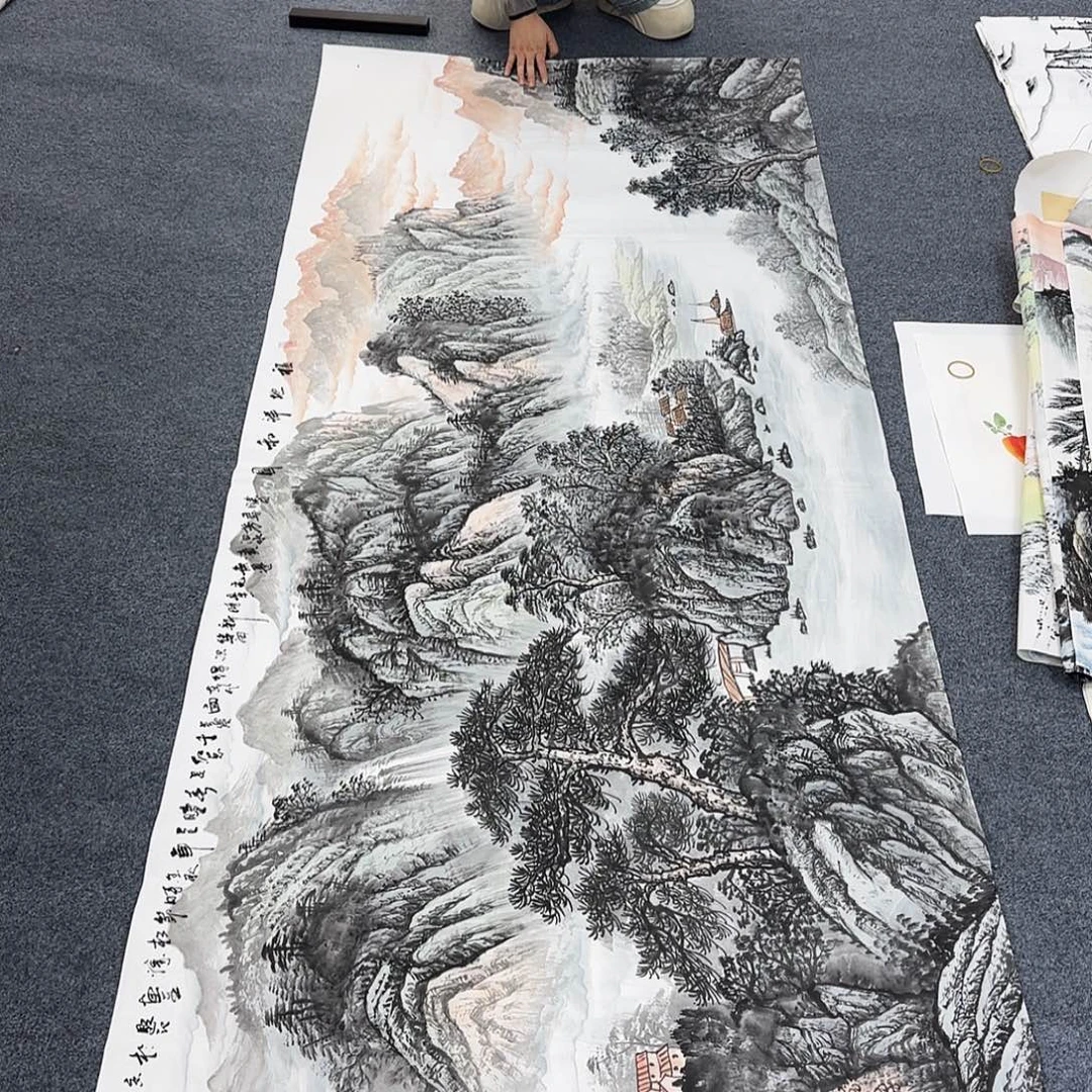 国画作品小姐姐放漏中