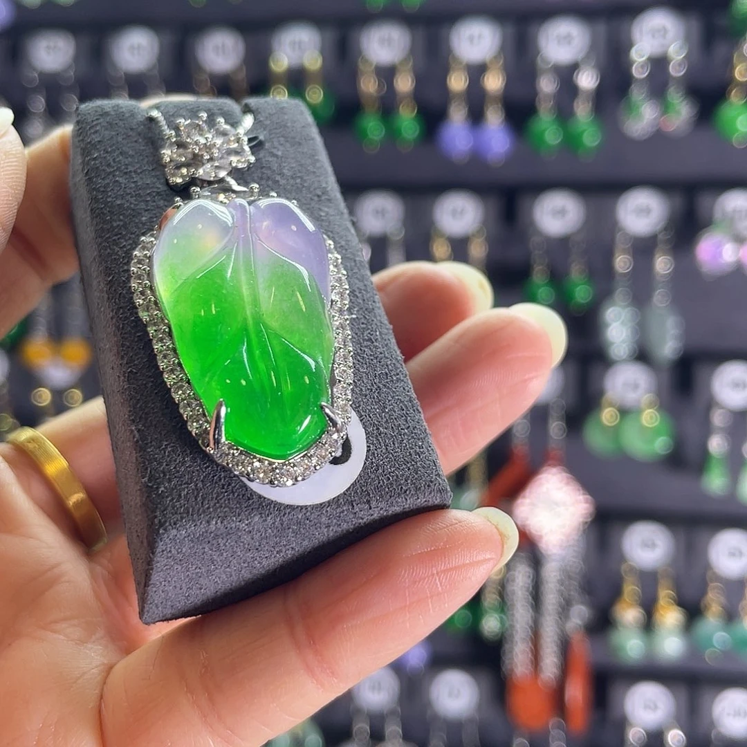 翡翠银S925镶嵌耳饰245