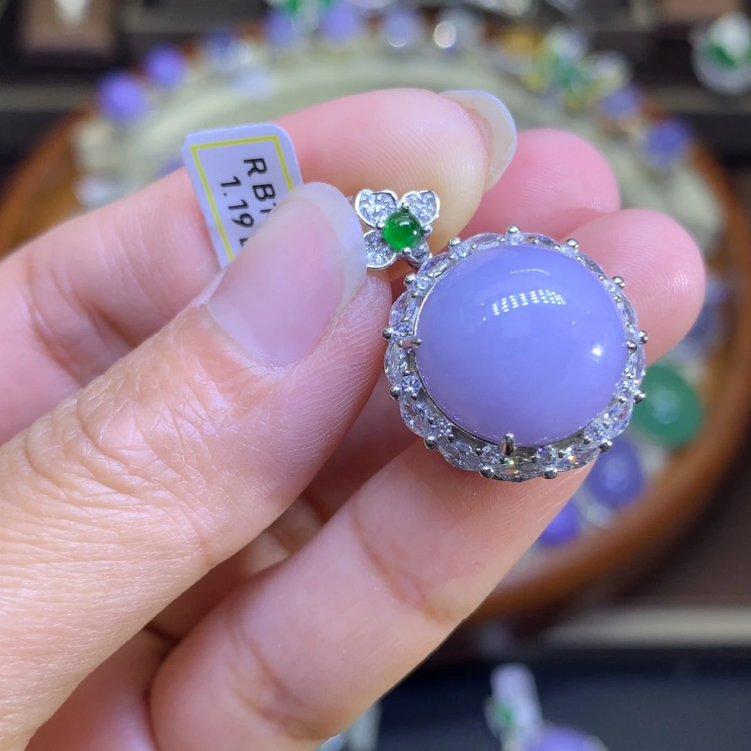 翡翠戒指银S925镶嵌翡翠