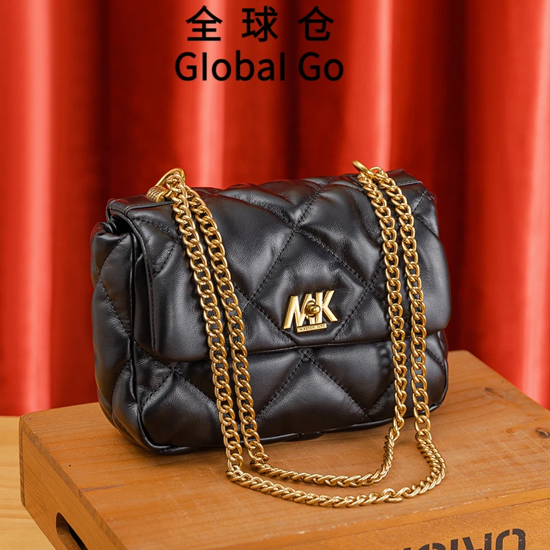 全球仓Global Go 斜挎包2025新款高级感轻奢小众真皮链条腋下包