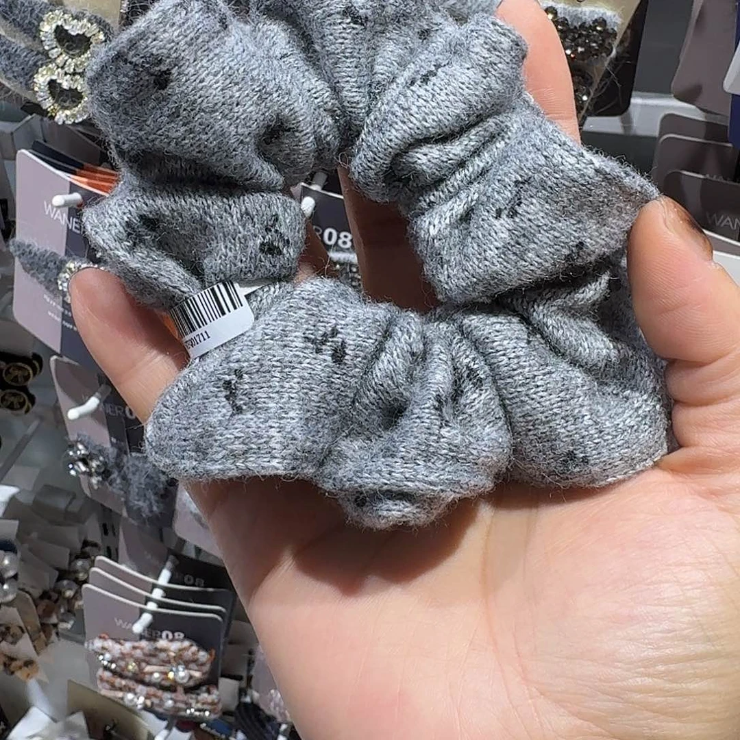 布艺铁合金灰色发圈