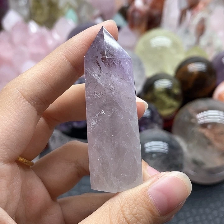 未镶嵌水晶珠宝半成品54紫水晶柱