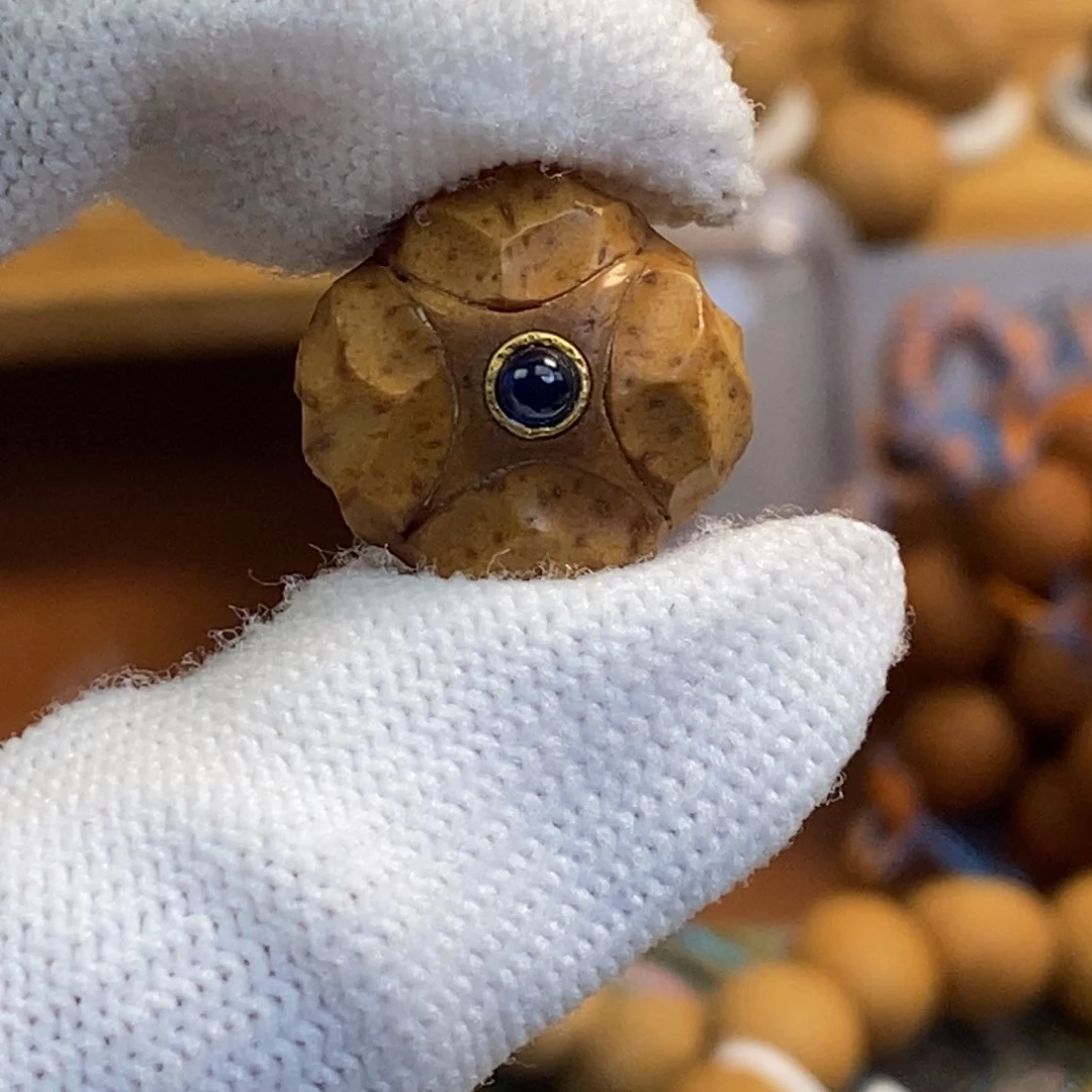 吊坠凤眼菩提手工无相镶嵌麒麟眼尺寸18.5