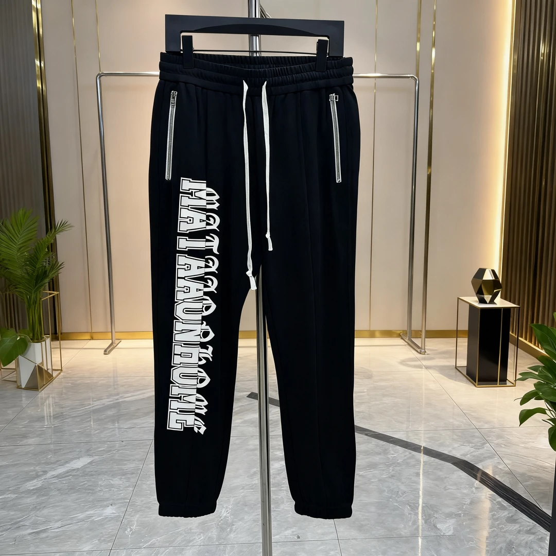 欧货春秋男士经典百搭休闲时尚潮流运动抽绳系带休闲长裤 8680