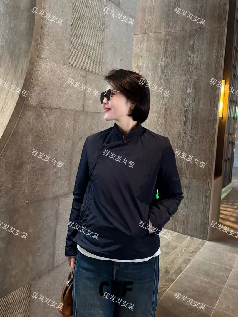 【程发发】（尘圆）蕉领斜襟简约按扣棉服F2286