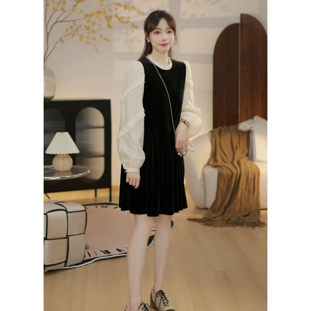 【假面舞会U】秋季新款法式小香风气质连衣裙宽松显瘦裙子