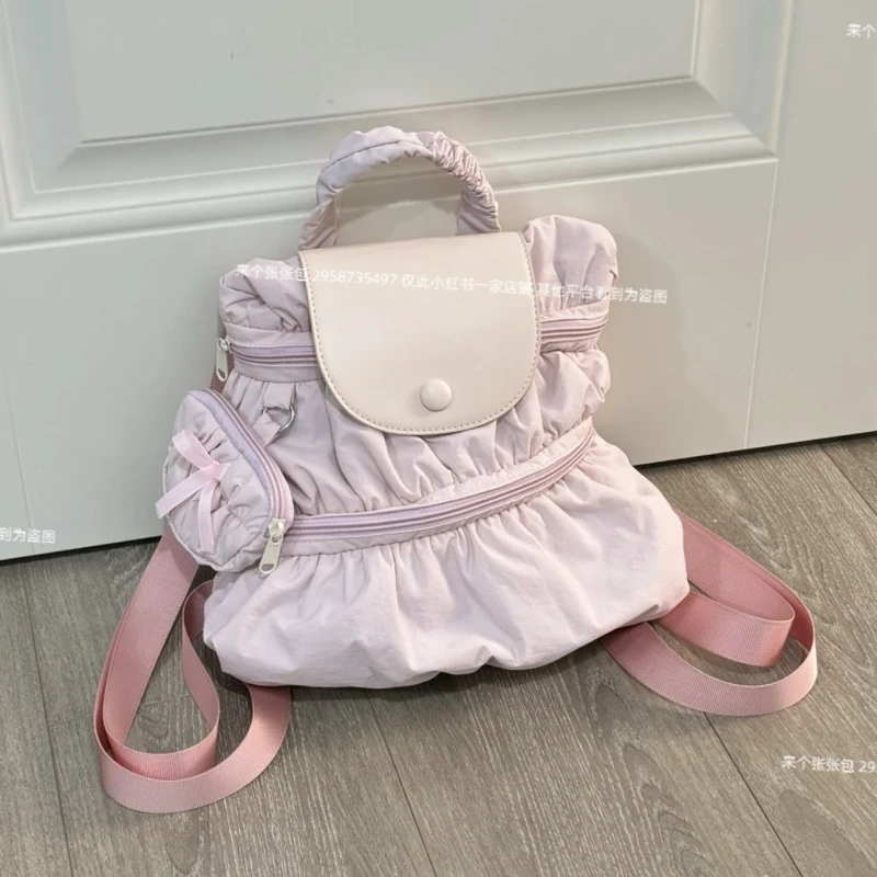 张张包韩系褶皱云朵泡芙双肩包～超轻便0171