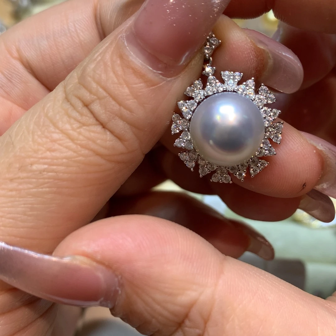 海水珍珠颈饰银S925镶嵌