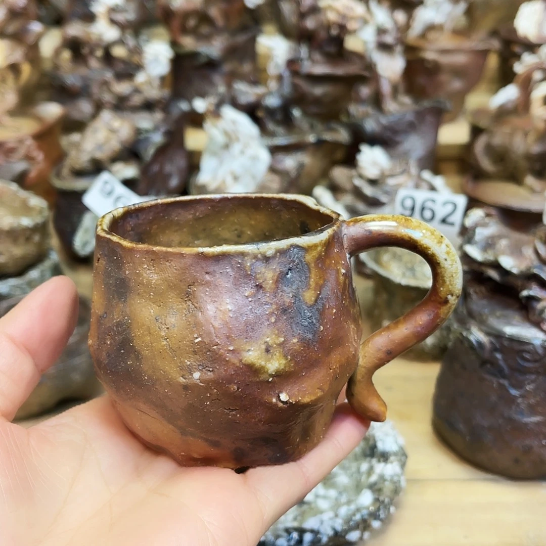 瓶柴烧粗陶手捏马克杯