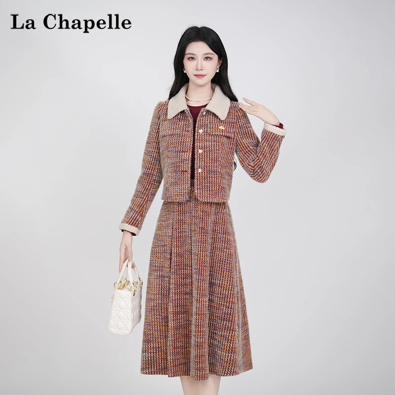 【拉夏贝尔】2025秋冬新款韩版气质显瘦时尚套装